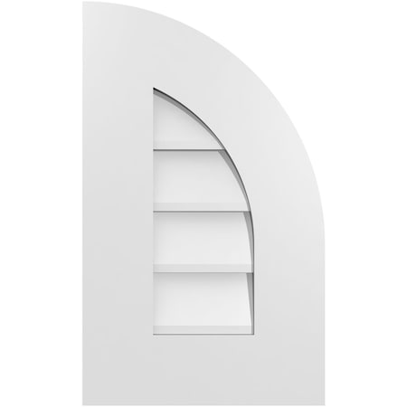 Ekena Millwork Quarter Round Top Right Surface Mount PVC Gable Vent w/ 3-1/2"W x 1"P Standard Frame, 12"W x 20"H GVPQR12X2001SN
